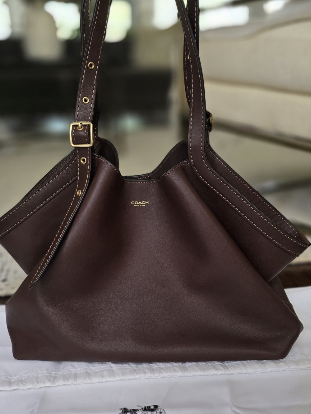 🌟NWOT Coach Gramercy Leather Tote Bag in Brown Maple color
